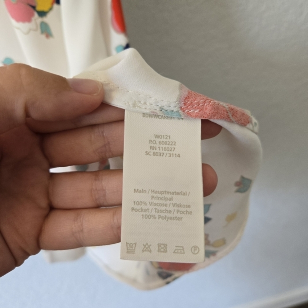 Boden 6p Ruth Midi Dress Ivory Blooming‎ Bouquet Cap Sleeve - Picture 7 of 7